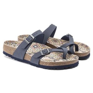 NWT Birkenstock Mayari Birko-Flor Sandal - Navy Print (Size 40 / US 9-9.5)